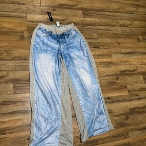 Blue and Gray Two-Tone Lounge Pants
